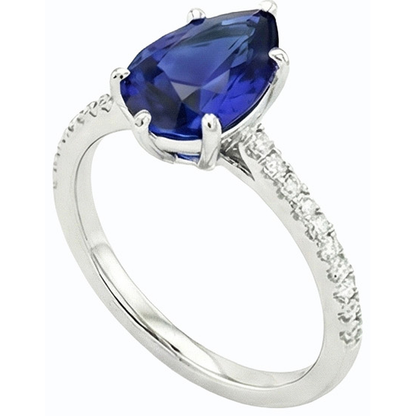 natural round sapphire 3.50ct ring front view
