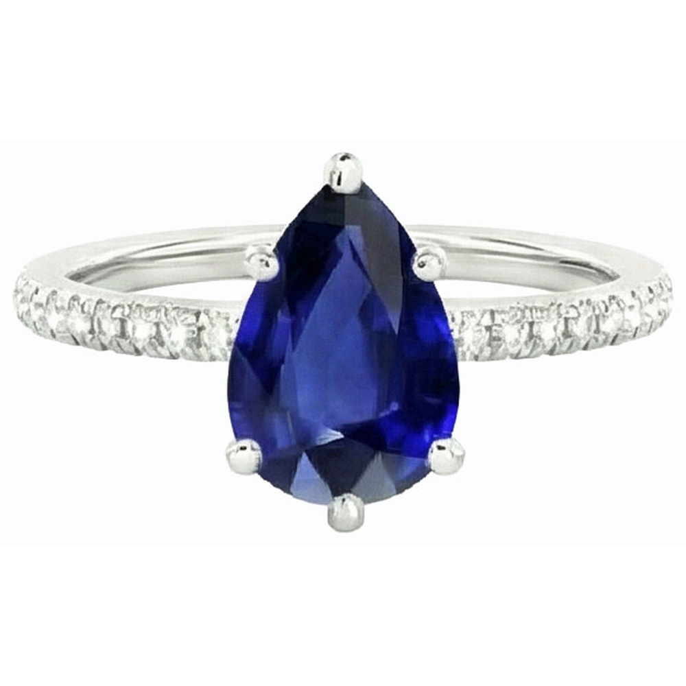 natural round sapphire 3.50ct ring side angle