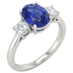 Natural Sapphire Ring 4.75ct - White Gold 14K