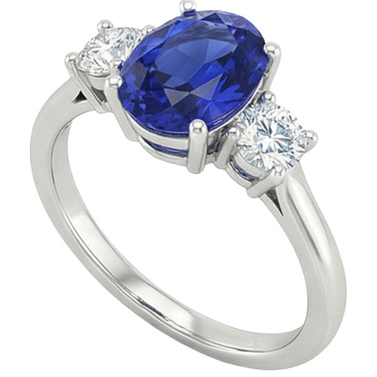 natural round sapphire 4.75ct ring close up detail