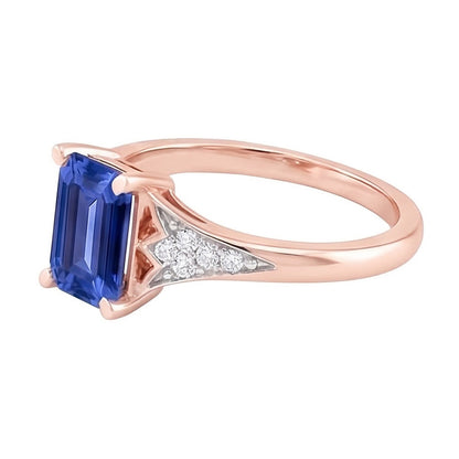 natural emerald sapphire 2ct ring top view