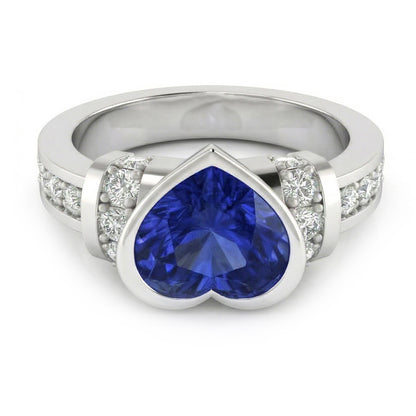 natural round sapphire 4ct watch front view