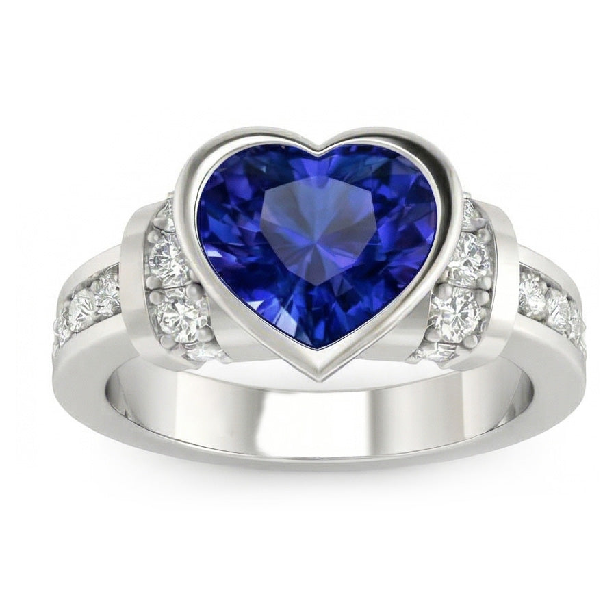 natural round sapphire 4ct watch close up detail