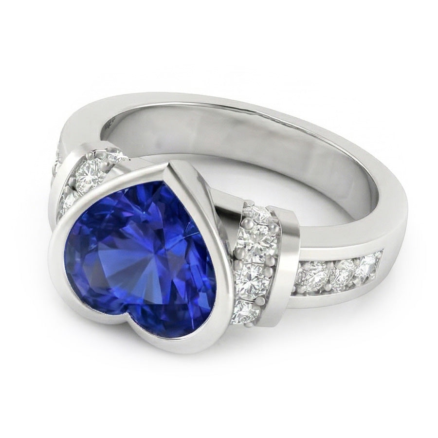 natural round sapphire 4ct watch top view