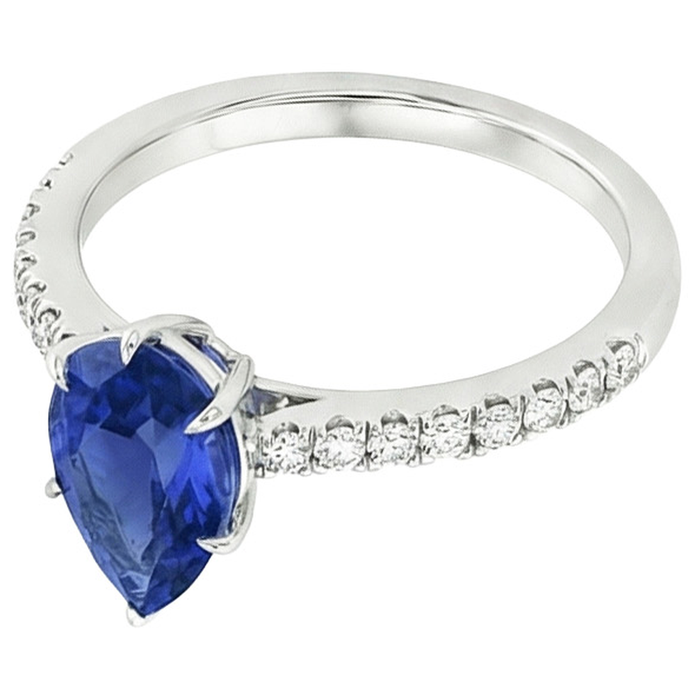 natural round sapphire 5.25ct ring profile view