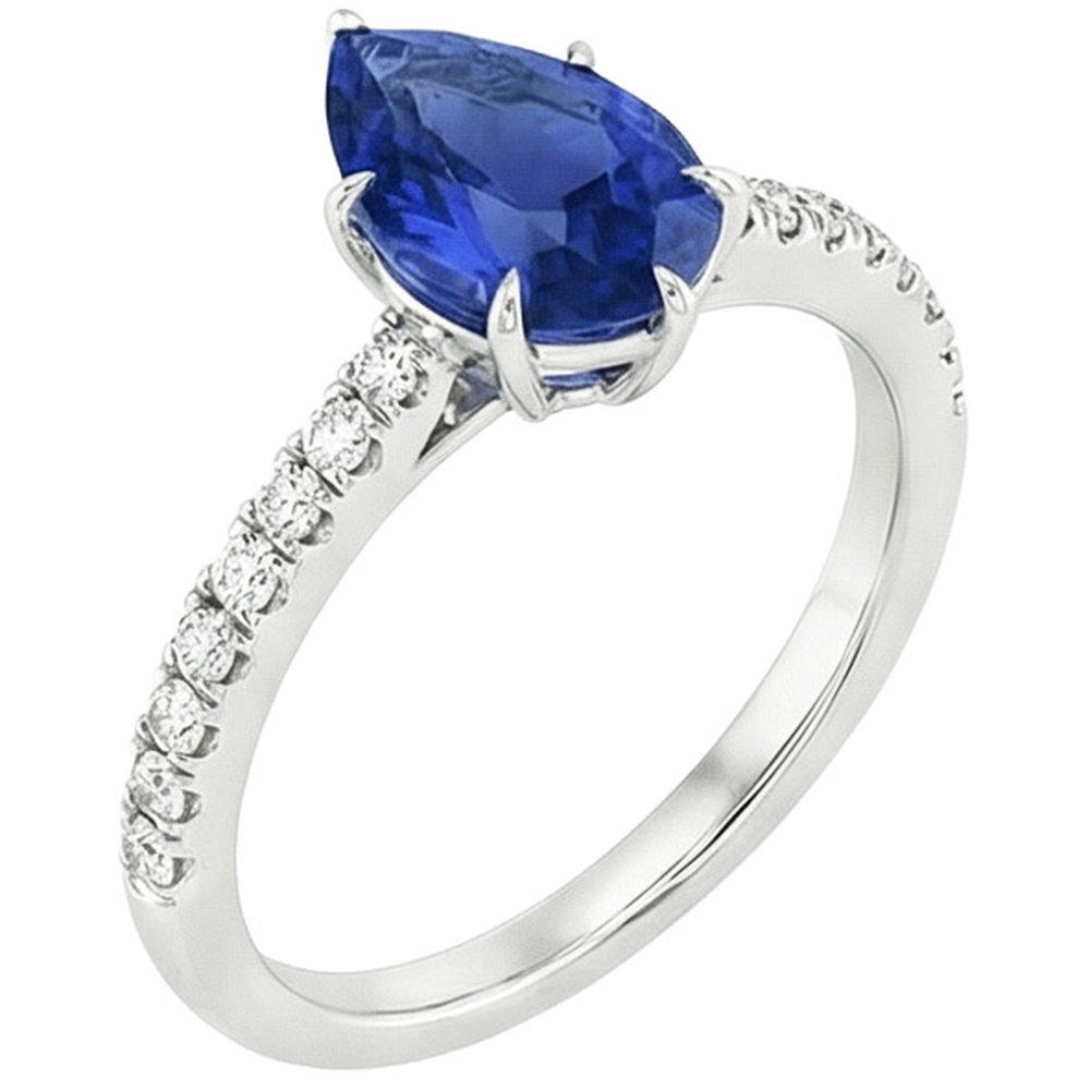 natural round sapphire 5.25ct ring side angle