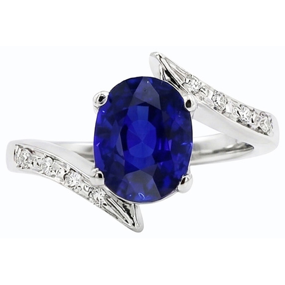 natural round sapphire 2.50ct ring side angle