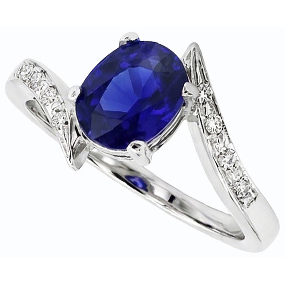 natural round sapphire 2.50ct ring front view