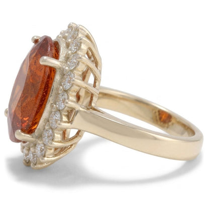 Natural Garnet Ring 14ct - Yellow Gold 14K