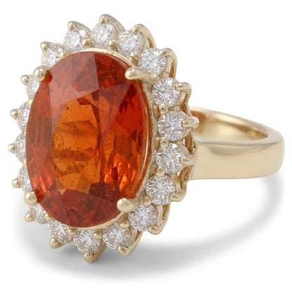 Natural Garnet Ring 14ct - Yellow Gold 14K