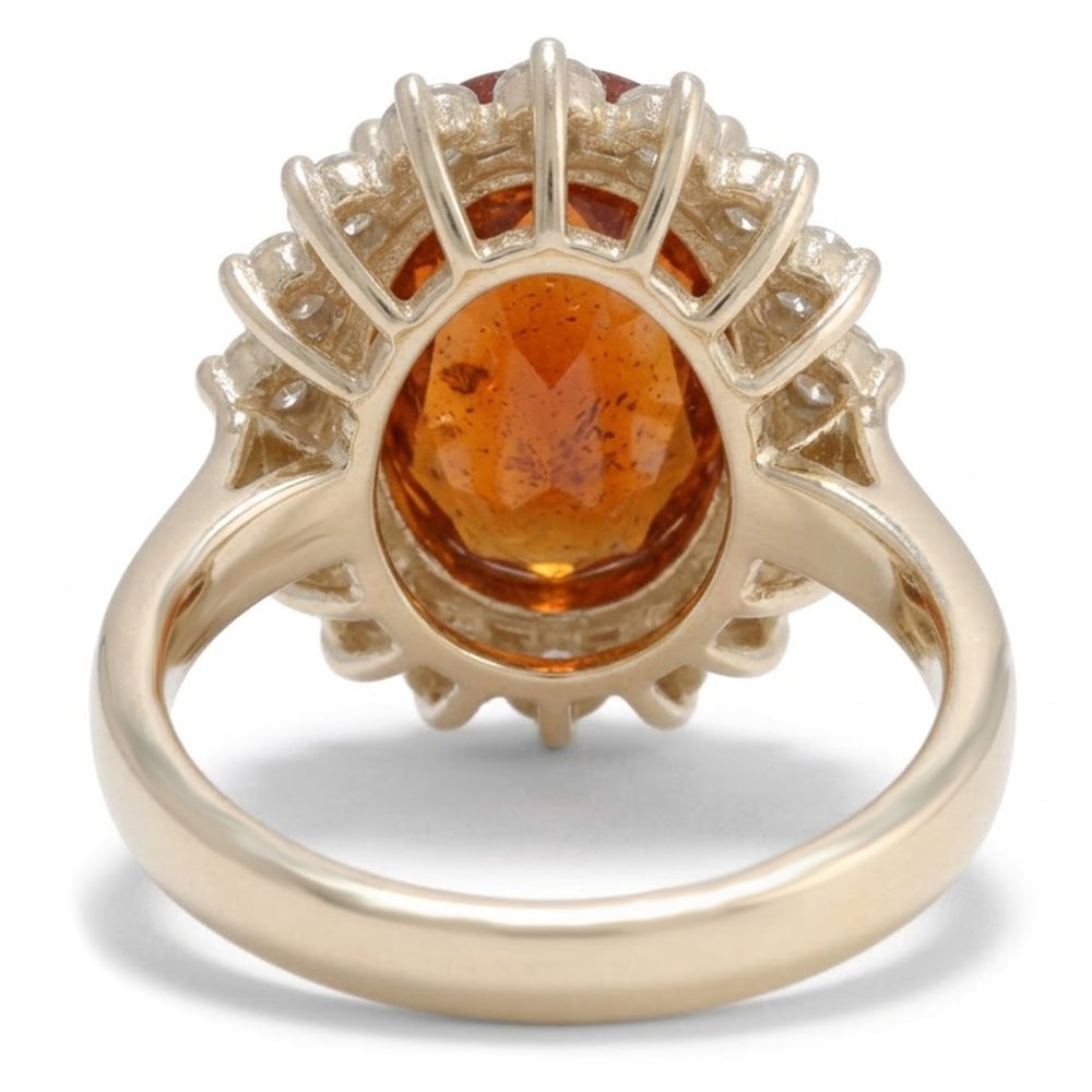Natural Garnet Ring 14ct - Yellow Gold 14K