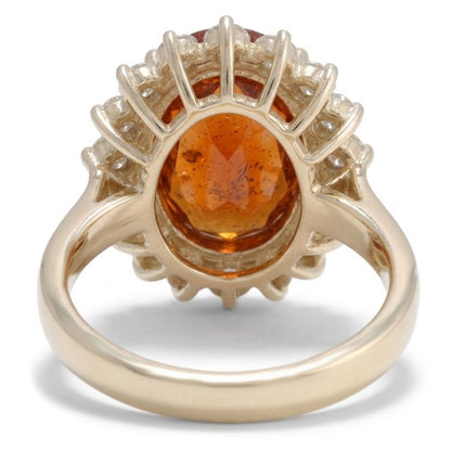 Natural Garnet Ring 14ct - Yellow Gold 14K