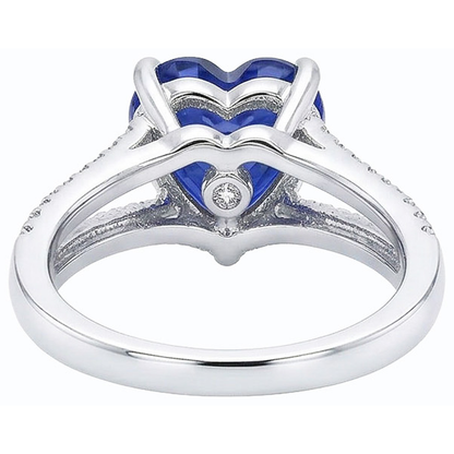 Natural Heart Blue Sapphire Engagement Ring
