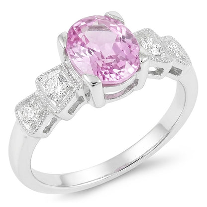 Natural Kunzite Ring 18.50ct - White Gold 14K