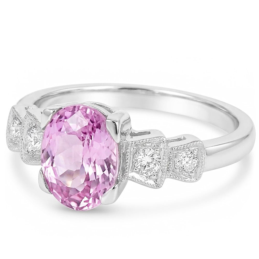 Natural Kunzite Ring 18.50ct - White Gold 14K