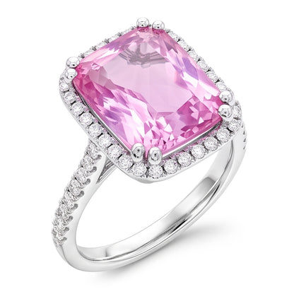 Natural Kunzite Ring 34.50ct - White Gold 14K