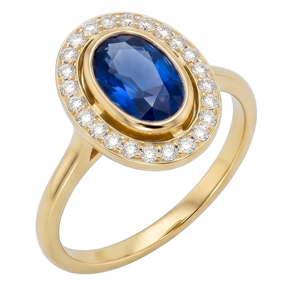 Natural Real Bezel Set oval Sri Lankan Sapphire 5 Carats Gemstone New