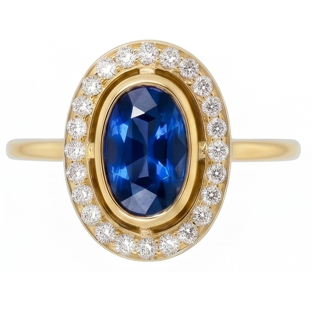 Natural Real Bezel Set oval Sri Lankan Sapphire 5 Carats Gemstone New