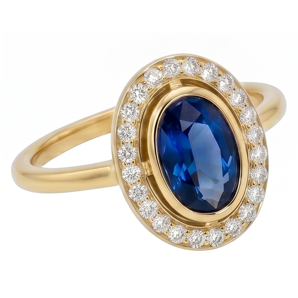 Natural Real Bezel Set oval Sri Lankan Sapphire 5 Carats Gemstone New