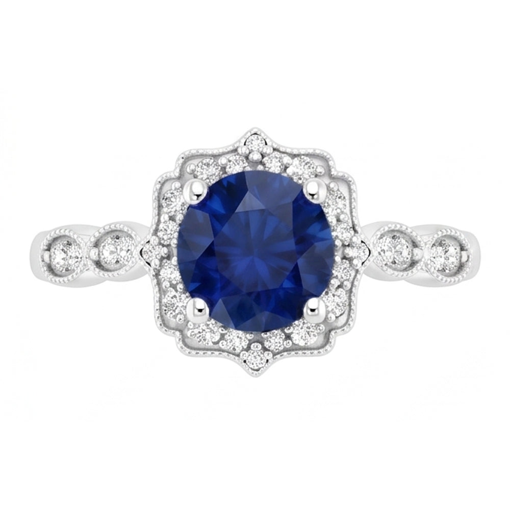Natural Real ( Not Lab Grown )  1.4 Ct Round Cut Sri Lanka Sapphire Gem Stone Ring