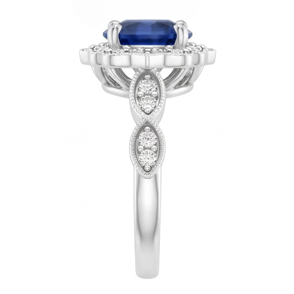 Natural Real ( Not Lab Grown )  1.4 Ct Round Cut Sri Lanka Sapphire Gem Stone Ring