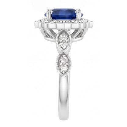 Natural Real ( Not Lab Grown )  1.4 Ct Round Cut Sri Lanka Sapphire Gem Stone Ring