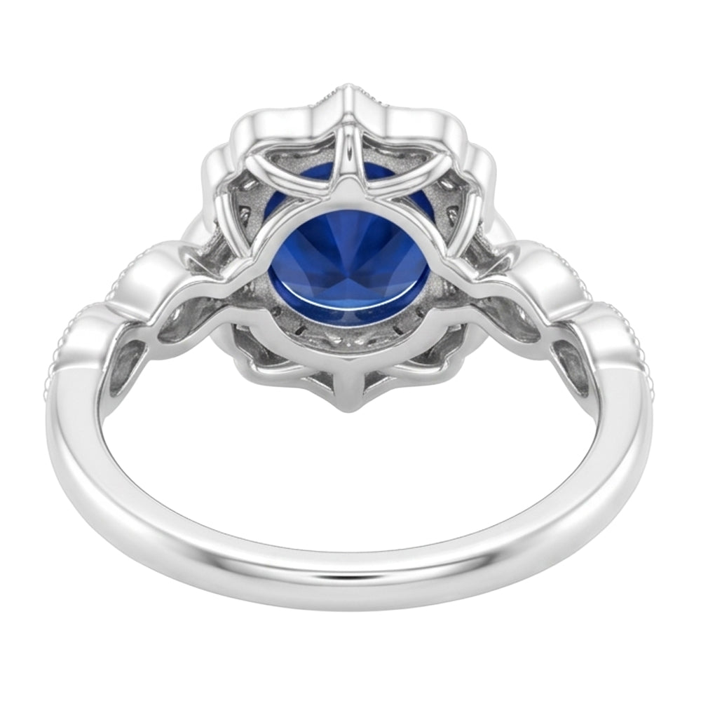 Natural Real ( Not Lab Grown )  1.4 Ct Round Cut Sri Lanka Sapphire Gem Stone Ring