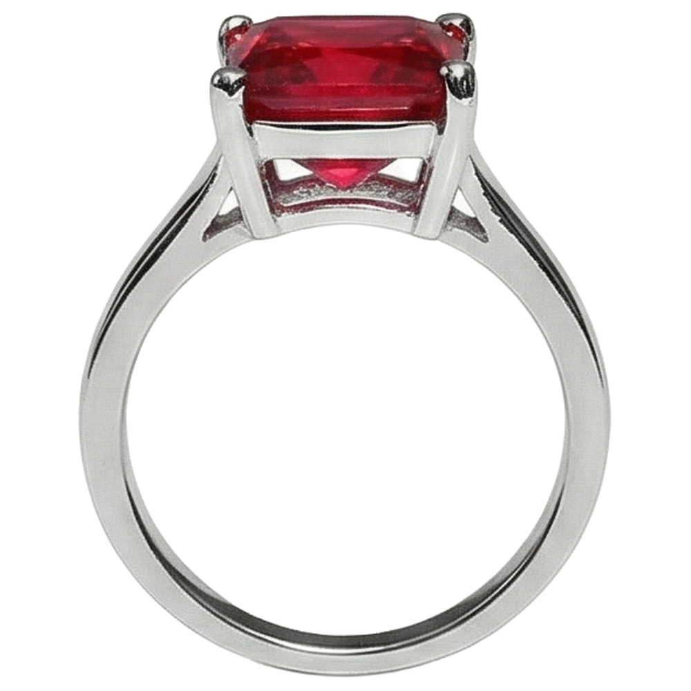 natural princess ruby 1.50ct ring profile view