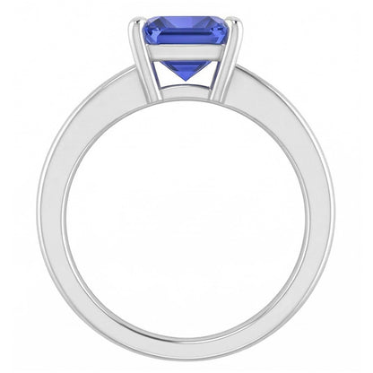 Natural Real ( Not Lab Grown )  1.50 Carats Radiant Solitaire Engagement Ring Ceylon Sapphire Gold 14K