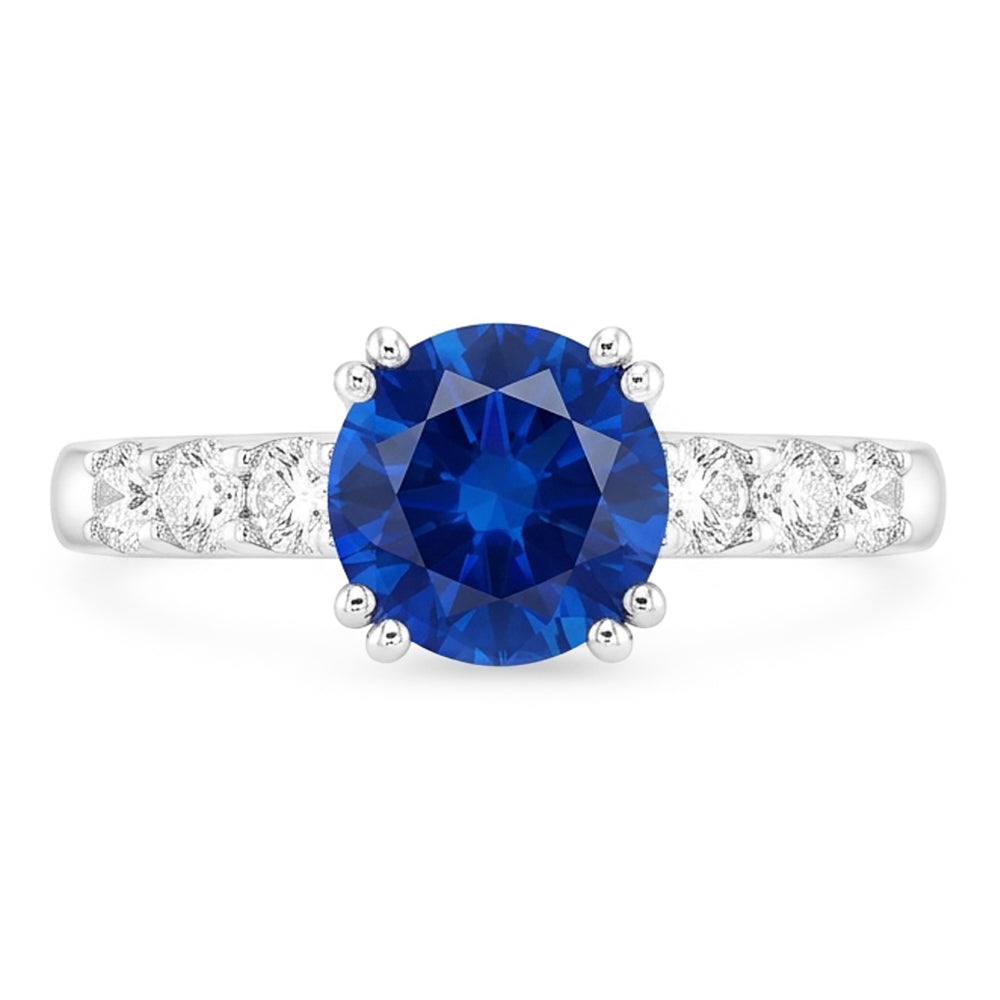 Natural Real ( Not Lab Grown )  1 Carat Blue Sapphire Anniversary Ring