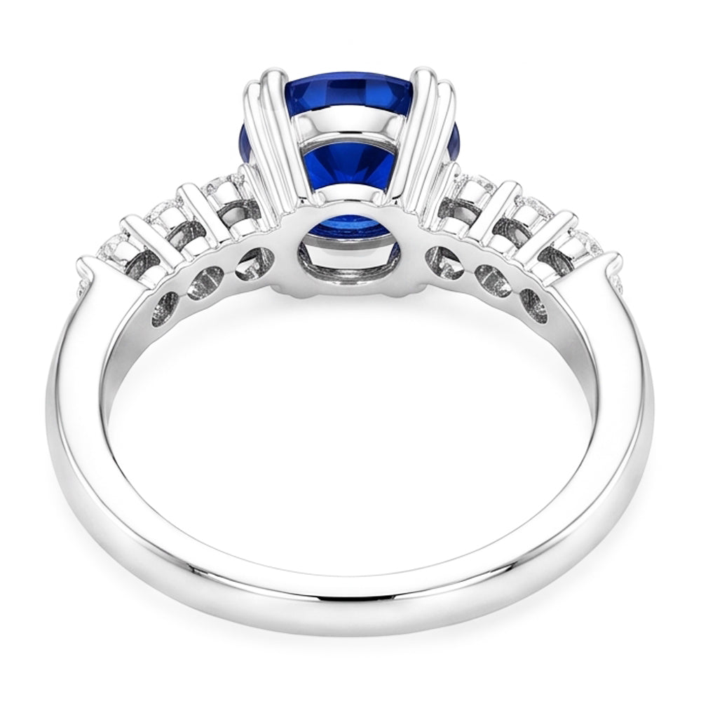 Natural Real ( Not Lab Grown )  1 Carat Blue Sapphire Anniversary Ring
