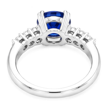 Natural Real ( Not Lab Grown )  1 Carat Blue Sapphire Anniversary Ring