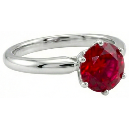 Natural Real ( Not Lab Grown )  1 Carat Round Red Ruby Engagement Ring Solitaire Gemstone