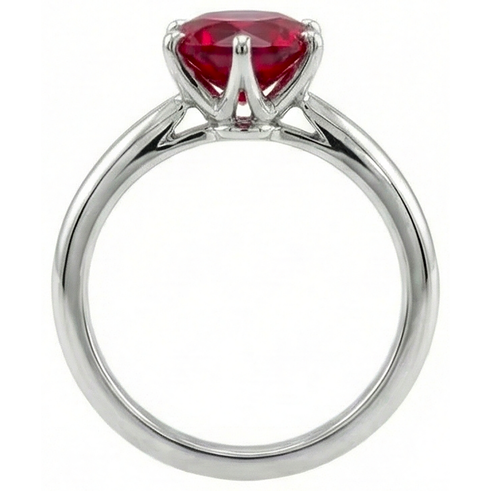 Natural Real ( Not Lab Grown )  1 Carat Round Red Ruby Engagement Ring Solitaire Gemstone