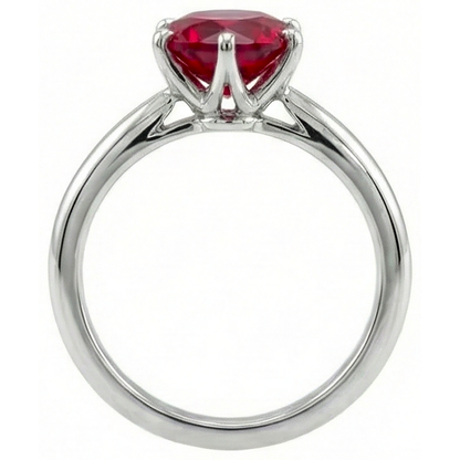 Natural Real ( Not Lab Grown )  1 Carat Round Red Ruby Engagement Ring Solitaire Gemstone