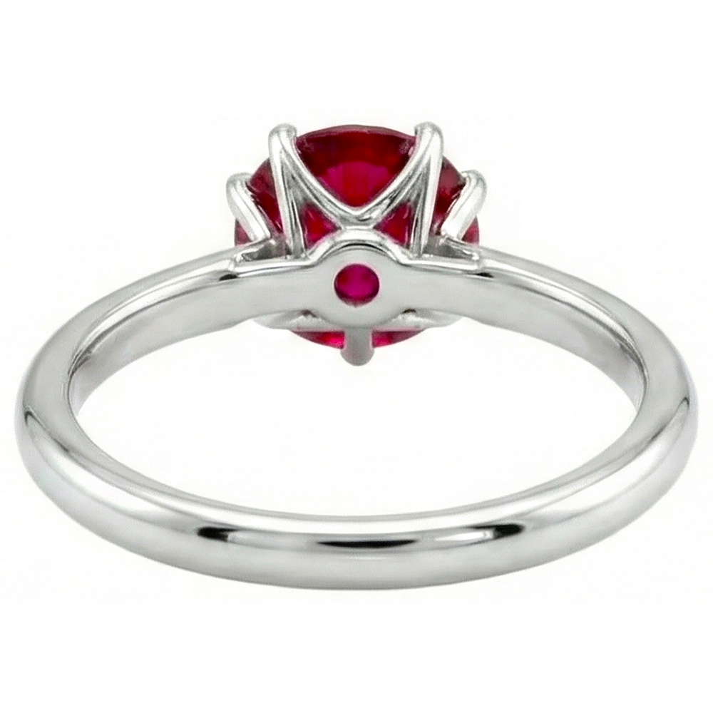 Natural Real ( Not Lab Grown )  1 Carat Round Red Ruby Engagement Ring Solitaire Gemstone