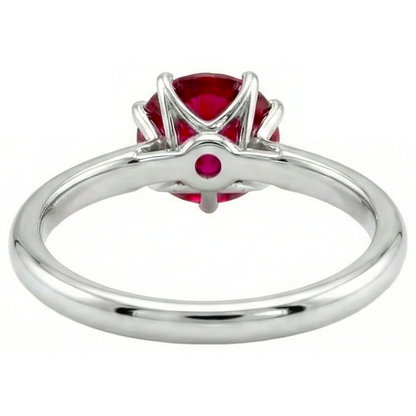 Natural Real ( Not Lab Grown )  1 Carat Round Red Ruby Engagement Ring Solitaire Gemstone