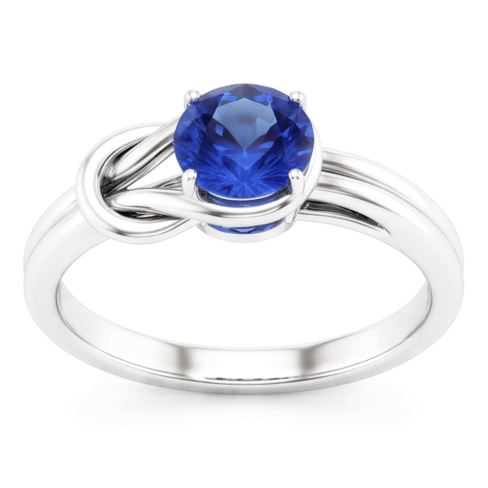 Natural Real ( Not Lab Grown )  1 Carat Solitaire Blue Sapphire White Gold 14K Fancy Ring Jewelry New