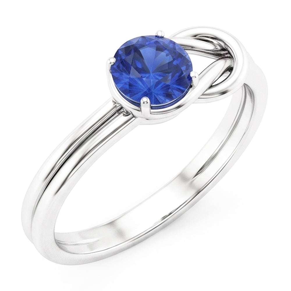 Natural Real ( Not Lab Grown )  1 Carat Solitaire Blue Sapphire White Gold 14K Fancy Ring Jewelry New