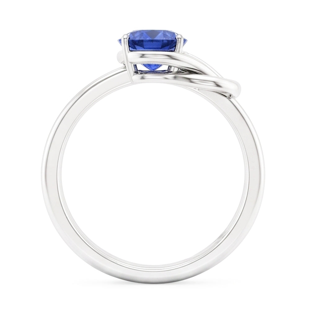 Natural Real ( Not Lab Grown )  1 Carat Solitaire Blue Sapphire White Gold 14K Fancy Ring Jewelry New