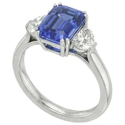 Natural Real ( Not Lab Grown )  11 Carat Emerald Cut Sapphire Ring