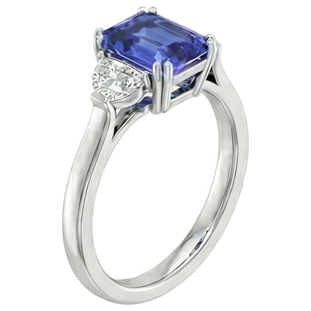 Natural Real ( Not Lab Grown )  11 Carat Emerald Cut Sapphire Ring