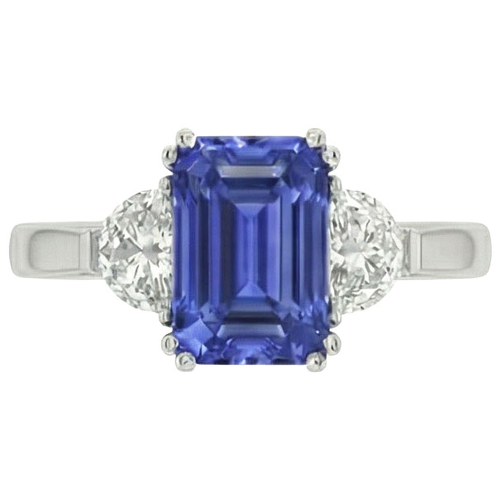 Natural Real ( Not Lab Grown )  11 Carat Emerald Cut Sapphire Ring