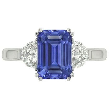 Natural Real ( Not Lab Grown )  11 Carat Emerald Cut Sapphire Ring