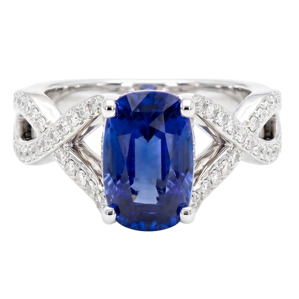 Natural Real ( Not Lab Grown )  14K Gold 8 Carat Sapphire Engagement Ring