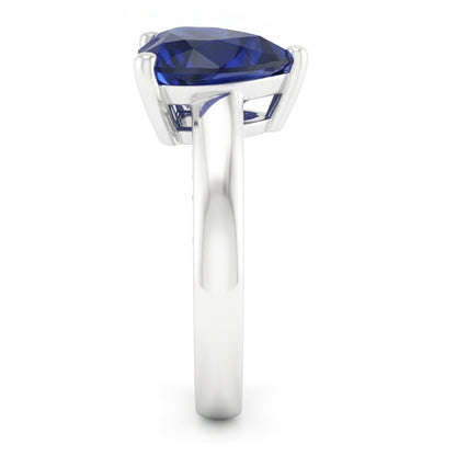 Natural Real ( Not Lab Grown )  2.50 Carats Solitaire Ceylon Sapphire Ring Prong Set White Gold