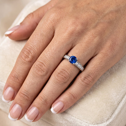 Natural Real ( Not Lab Grown )  2 Carat Genuine Ceylon Sapphire Womens Ring