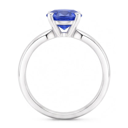 Natural Real ( Not Lab Grown )  2 Carat Round Sapphire Engagement Ring