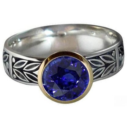 Natural Real ( Not Lab Grown )  2 Carat Solitaire Ring Round Tanzanite AAA Antique Style Jewelry