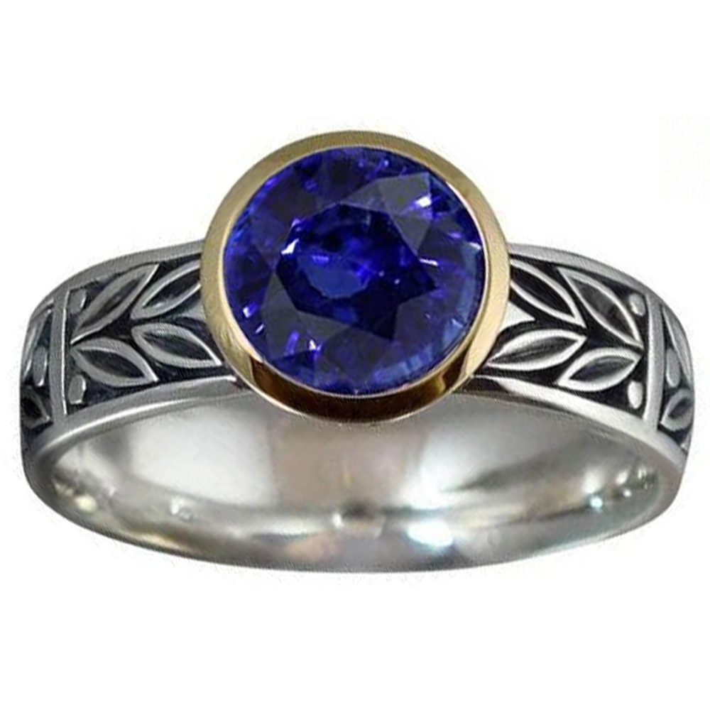 Natural Real ( Not Lab Grown )  2 Carat Solitaire Ring Round Tanzanite AAA Antique Style Jewelry